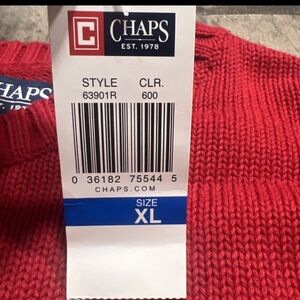 Chaps Men's Vibrant Red Crewneck Sweater - XL